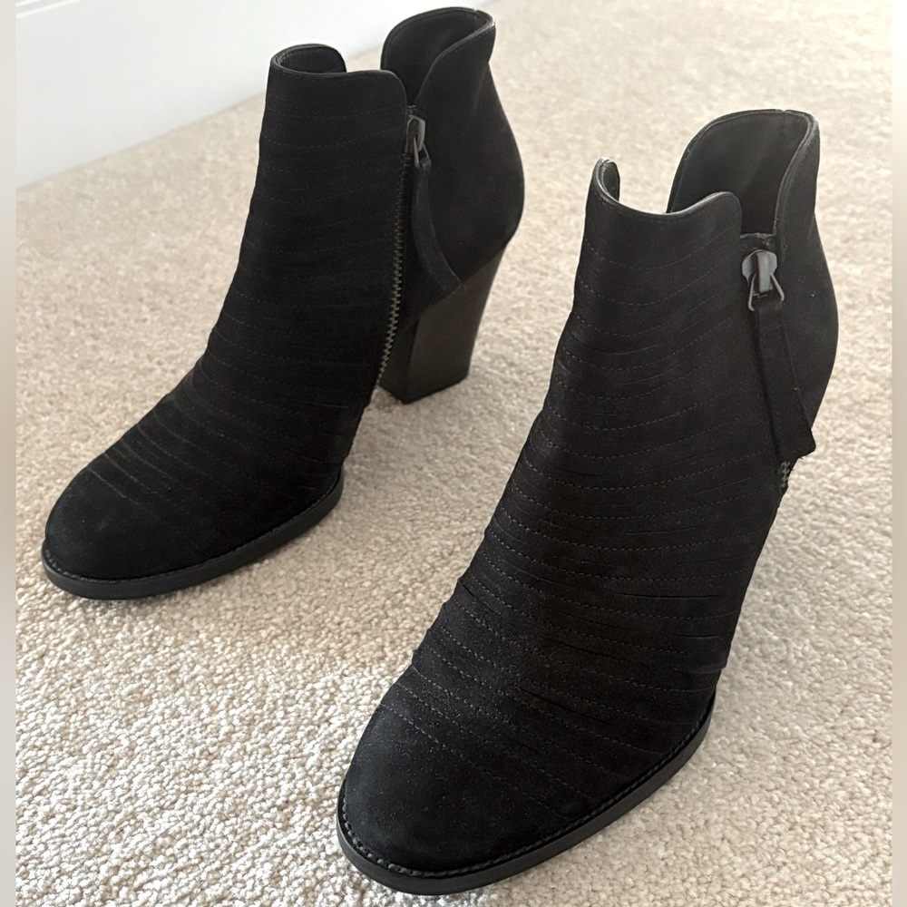 Paul Green Black Suede Ankle Booties